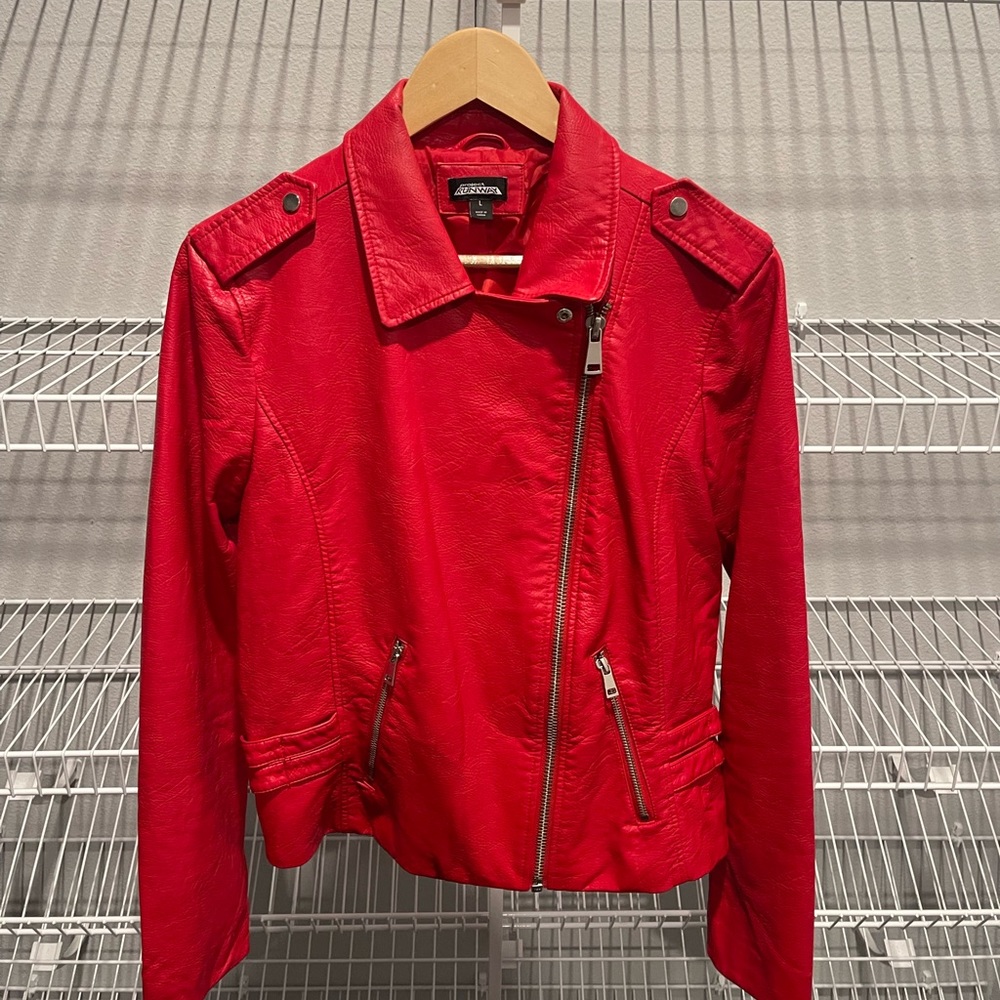 Red Vegan Leather Jacket